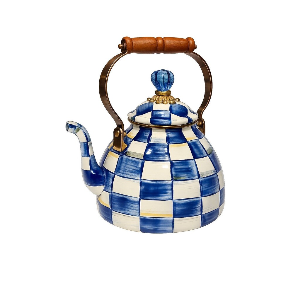 Mackenzie-Childs Royal Blue 3qt Tea Pot Ketttle